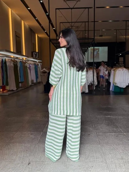 Conjunto Calça Pantalona Tricô