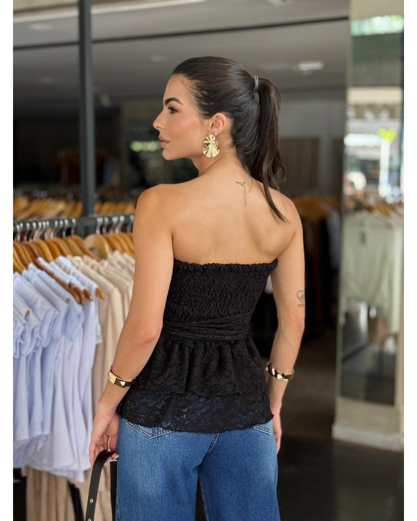 Blusa Renda Tomara Que Caia