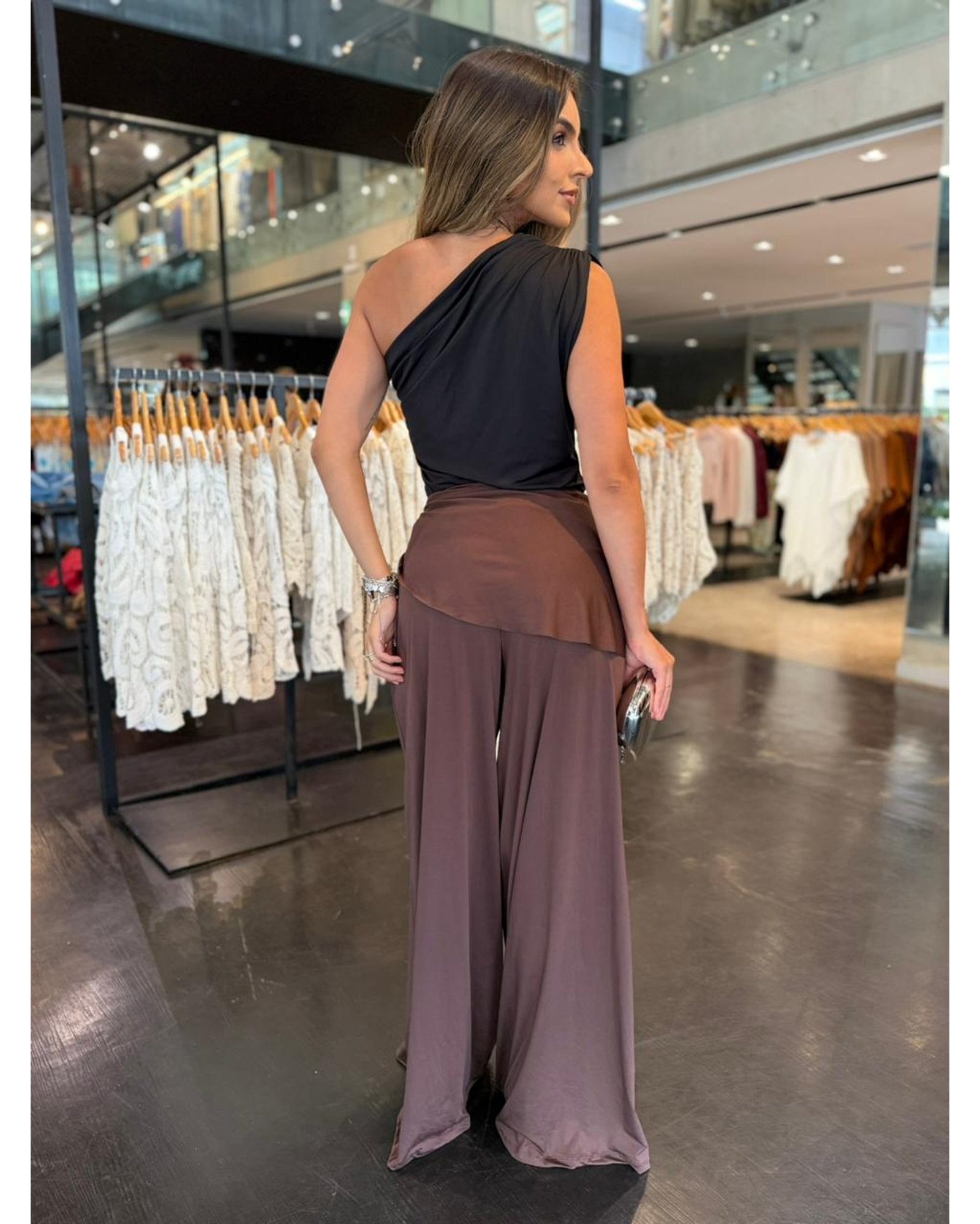 Calça Pantalona com Amarração Lenço
