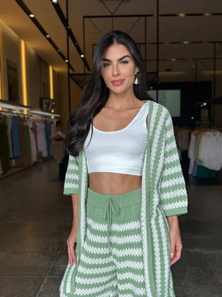 Conjunto Calça Pantalona Tricô