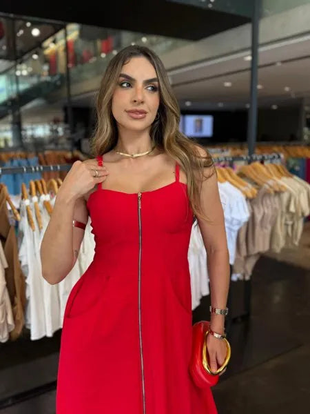 Vestido Longo Zíper Bia