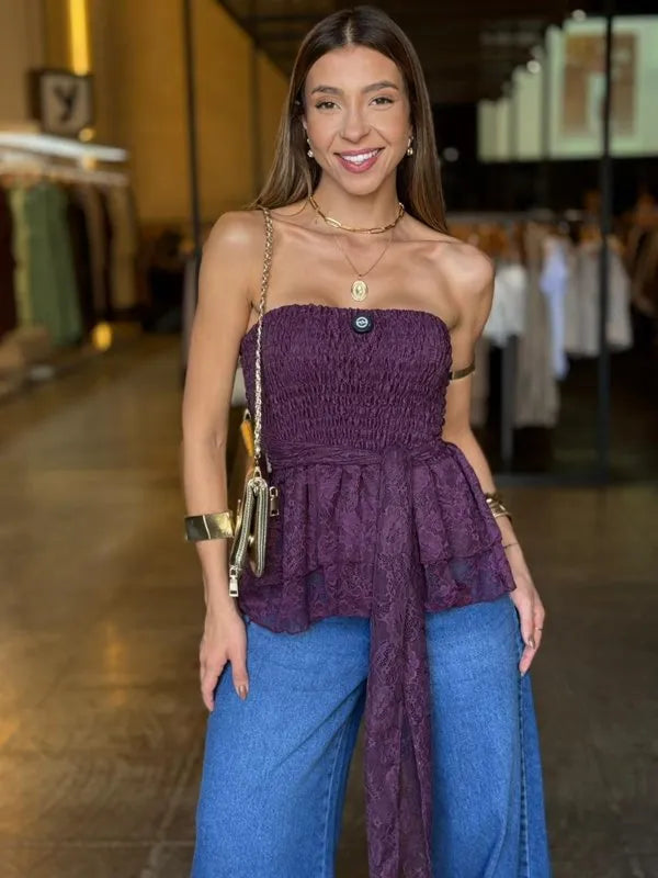 Blusa Renda Tomara Que Caia