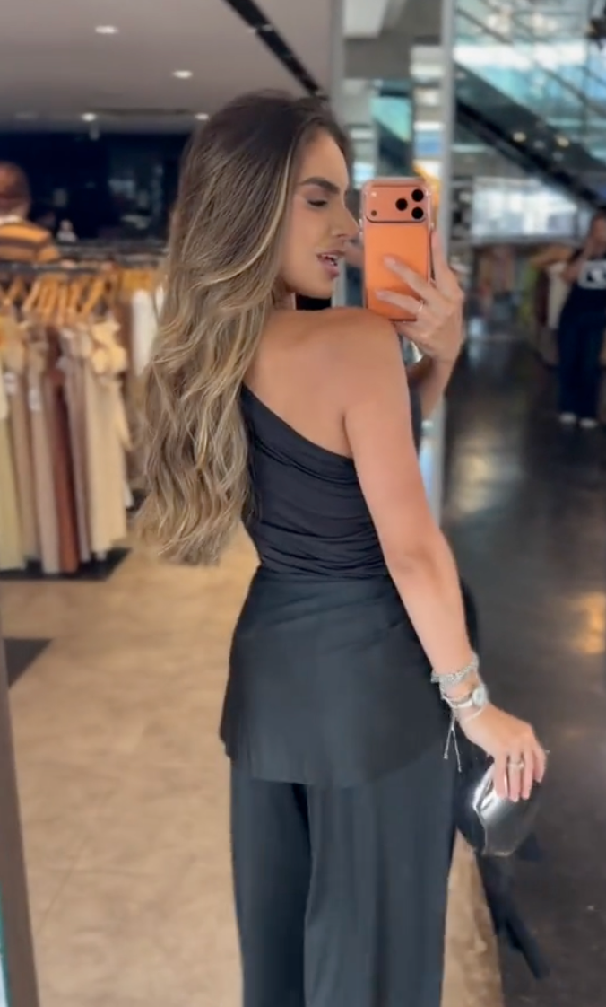 Calça Pantalona com Amarração Lenço