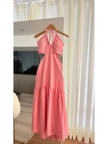 Vestido Longo Detalhe Amarração