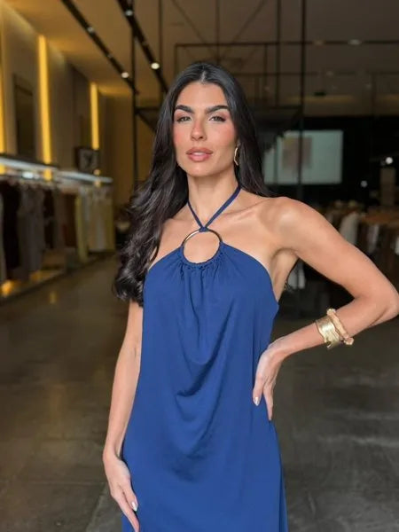 Vestido Longo Detalhe Argola