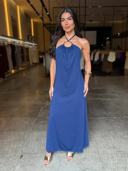 Vestido Longo Detalhe Argola