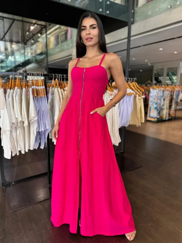 Vestido Longo Zíper Bia
