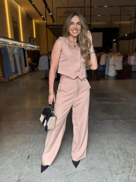 Conjunto Chic Colete e Pantalona