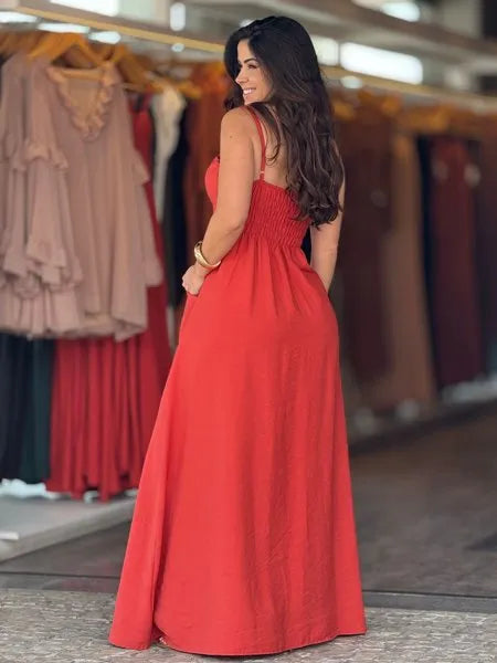 Vestido Longo Zíper Bia