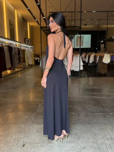 Vestido Longo Detalhe Argola