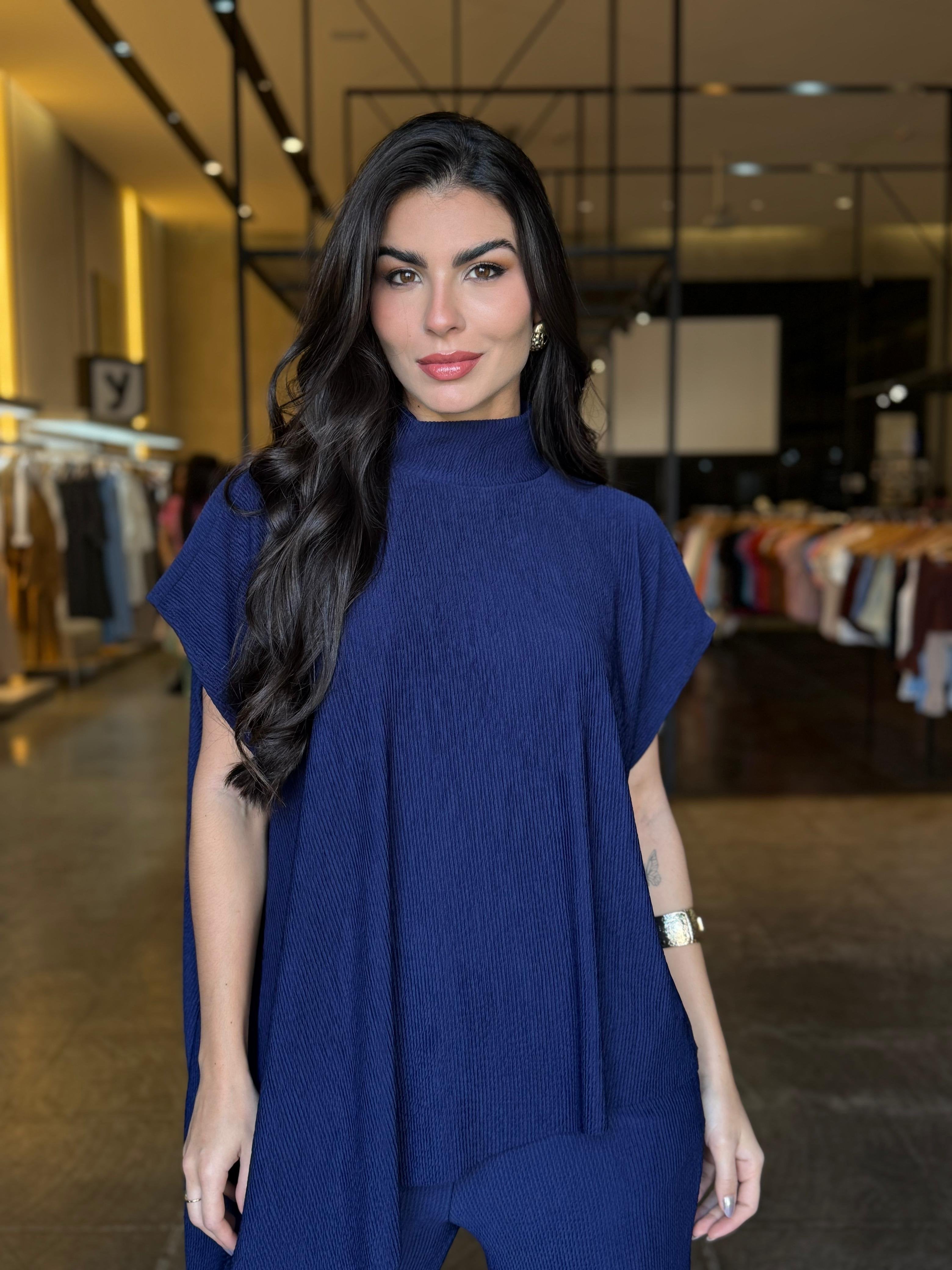 Conjunto Feminino Blusa Assimétrica Luxo