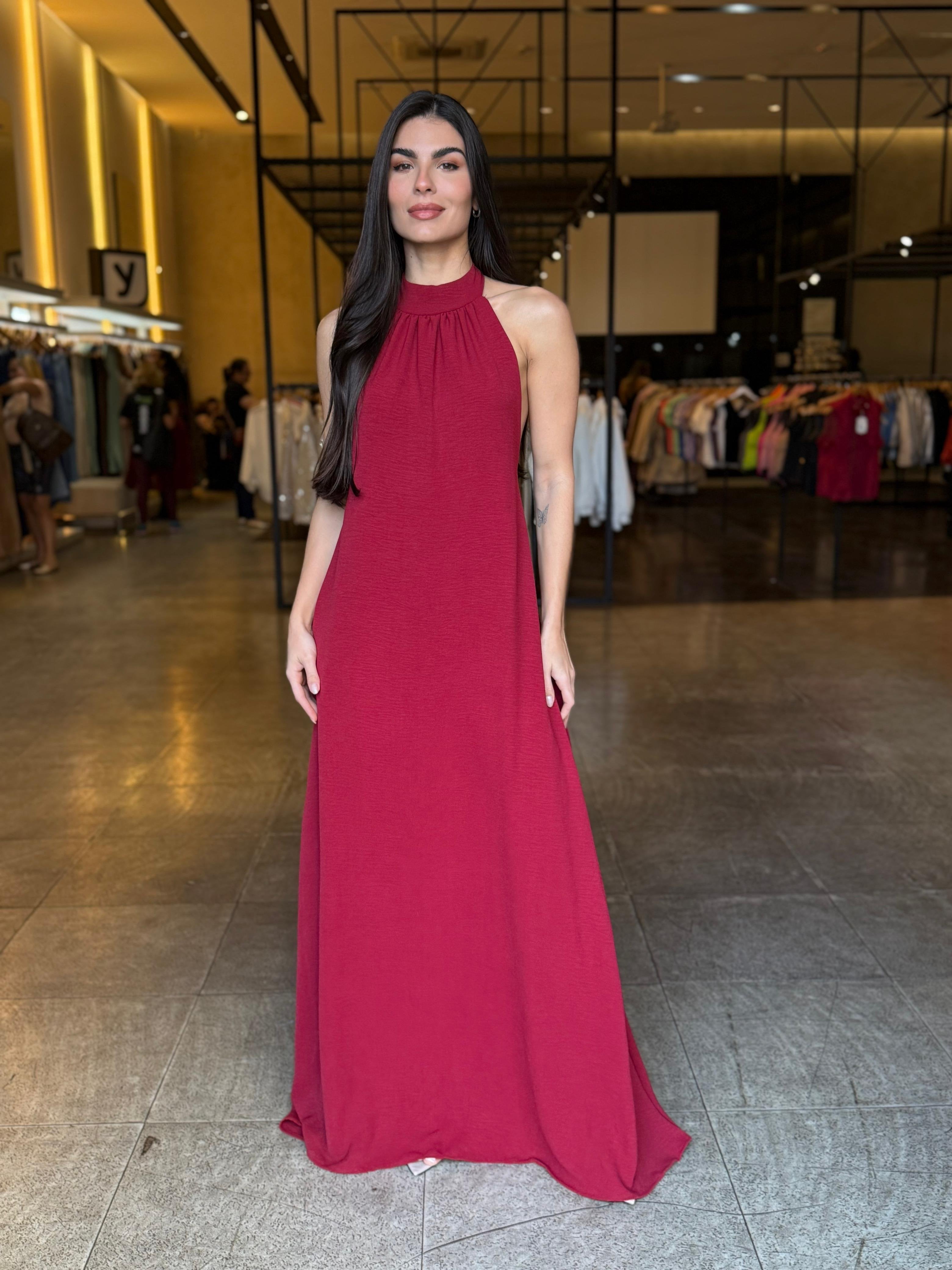 Vestido Longo Carol - Marsala