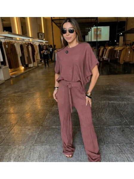 Conjunto Feminino Tricô Modal Elegante