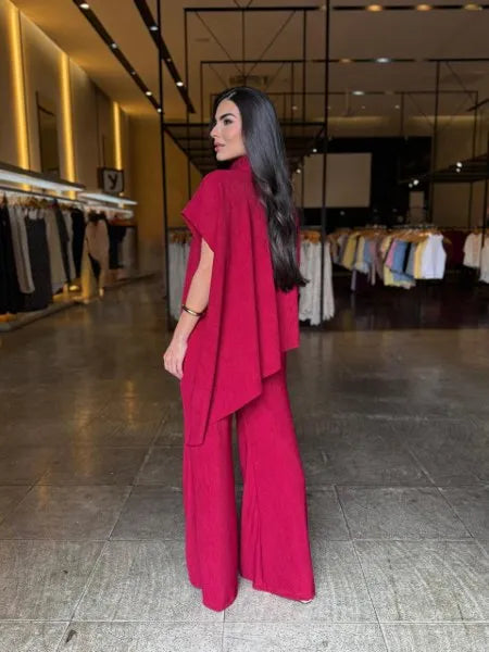 Conjunto Feminino Blusa Assimétrica Luxo
