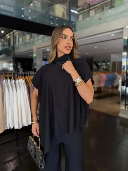 Conjunto Feminino Blusa Assimétrica Luxo