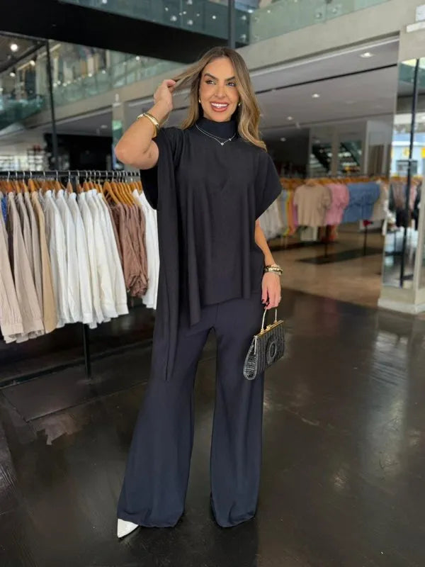 Conjunto Feminino Blusa Assimétrica Luxo