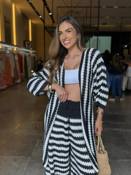 Conjunto Calça Pantalona Tricô