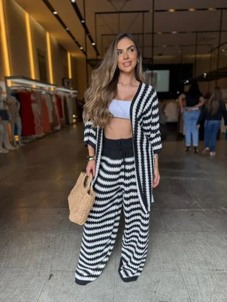 Conjunto Calça Pantalona Tricô