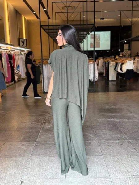 Conjunto Feminino Blusa Assimétrica Luxo