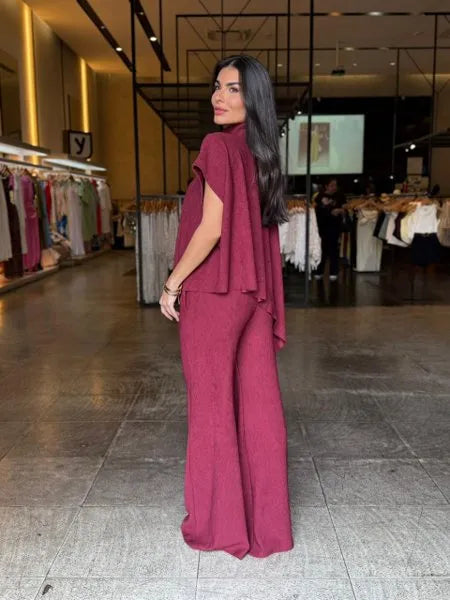 Conjunto Feminino Blusa Assimétrica Luxo