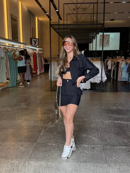 Conjunto Short Saia e Jaquetinha