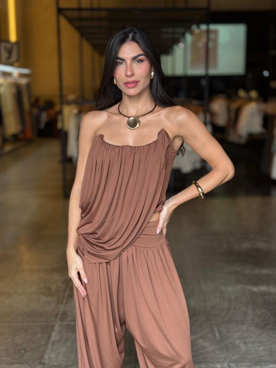 Conjunto Aladim Blusa Tomara Que Caia