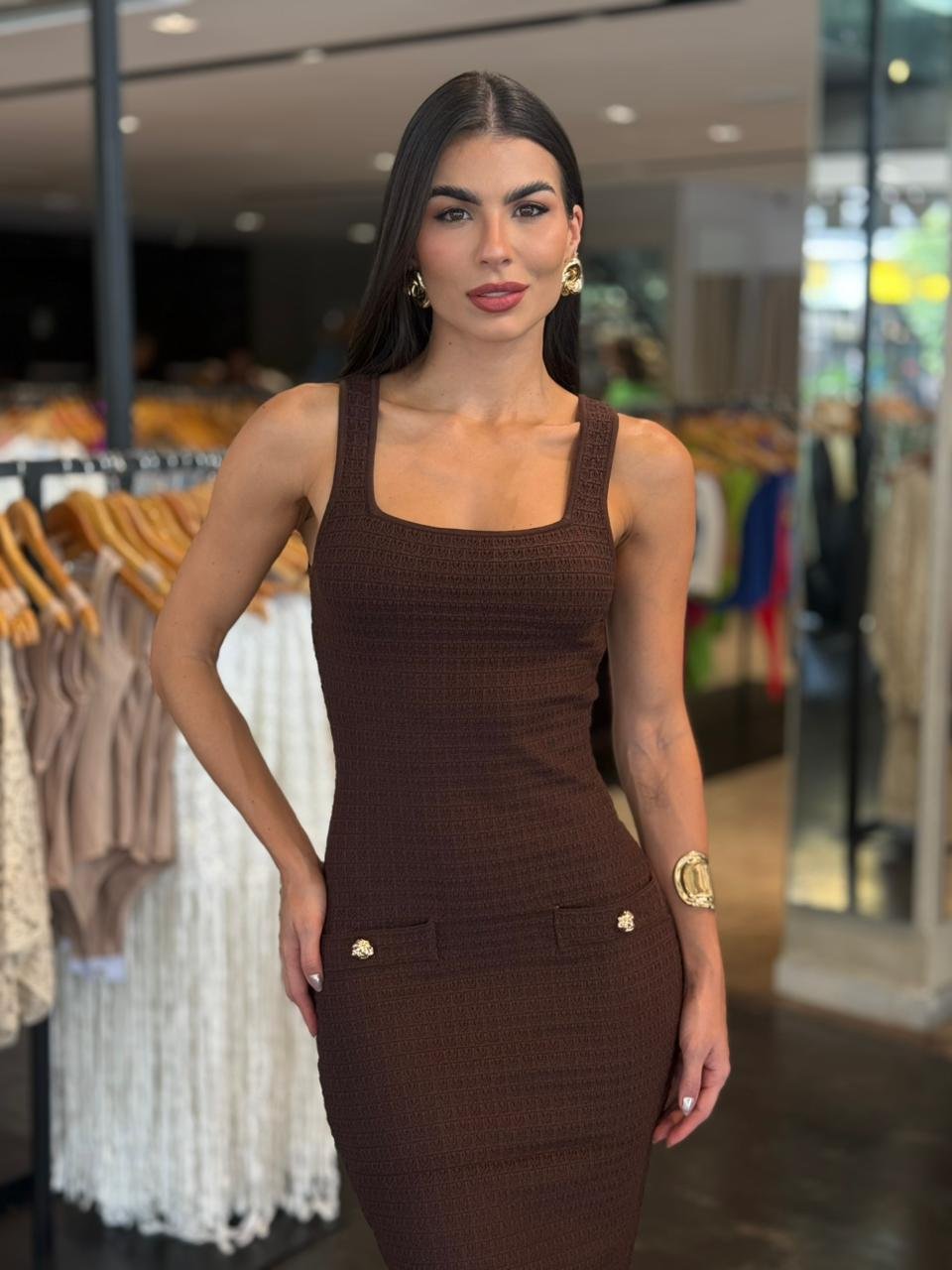 Vestido Modal Botões