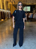 Conjunto Feminino Tricô Modal Elegante - Preto