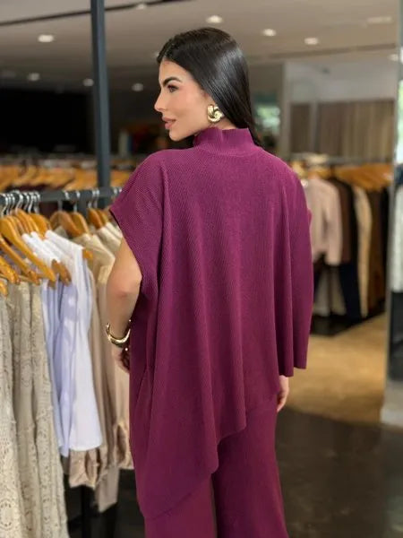 Conjunto Feminino Blusa Assimétrica Luxo