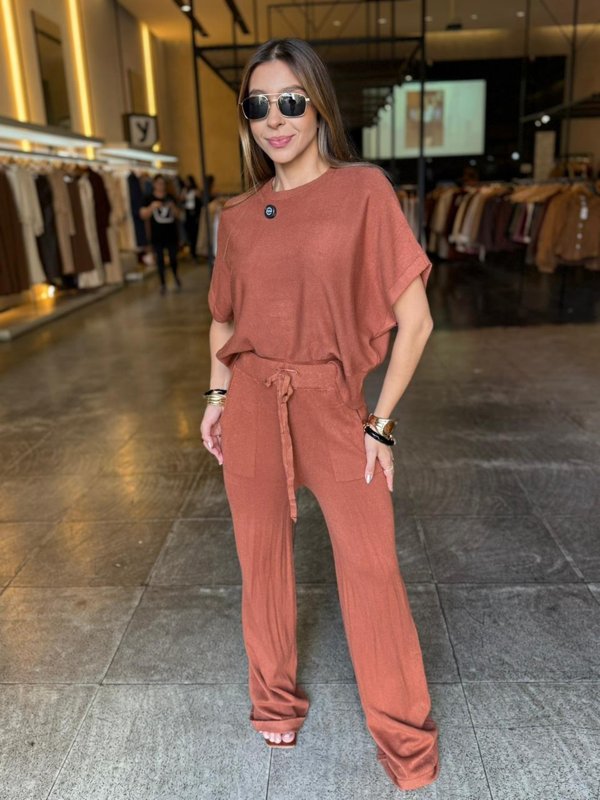 Conjunto Feminino Tricô Modal Elegante