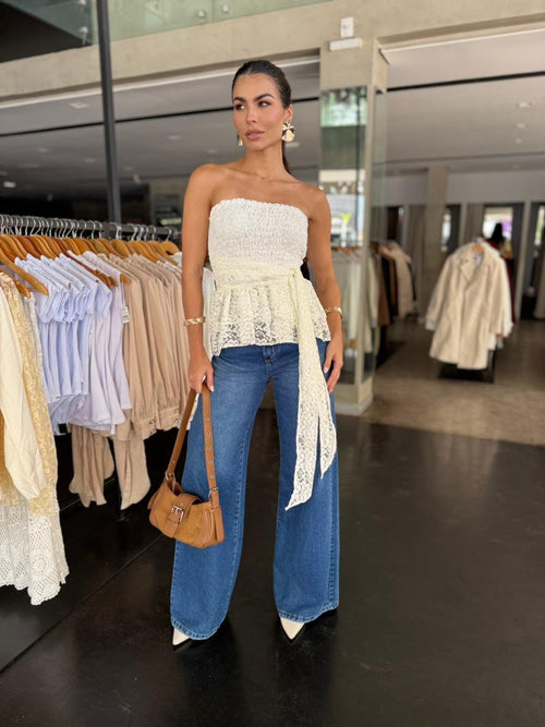 Blusa Renda Tomara Que Caia