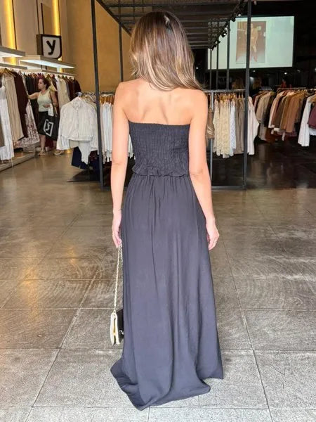 Conjunto Alfaiataria Saia Longa e Blusa Tomara Que Caia