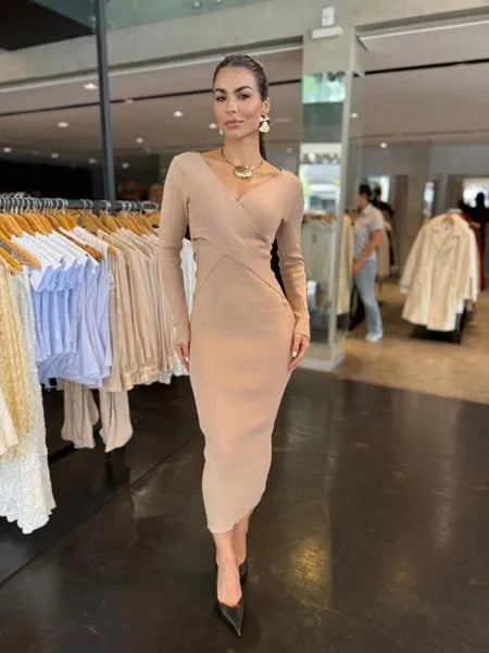 Vestido Mid Modal Transpassado