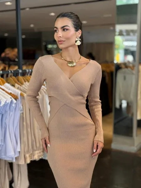 Vestido Mid Modal Transpassado