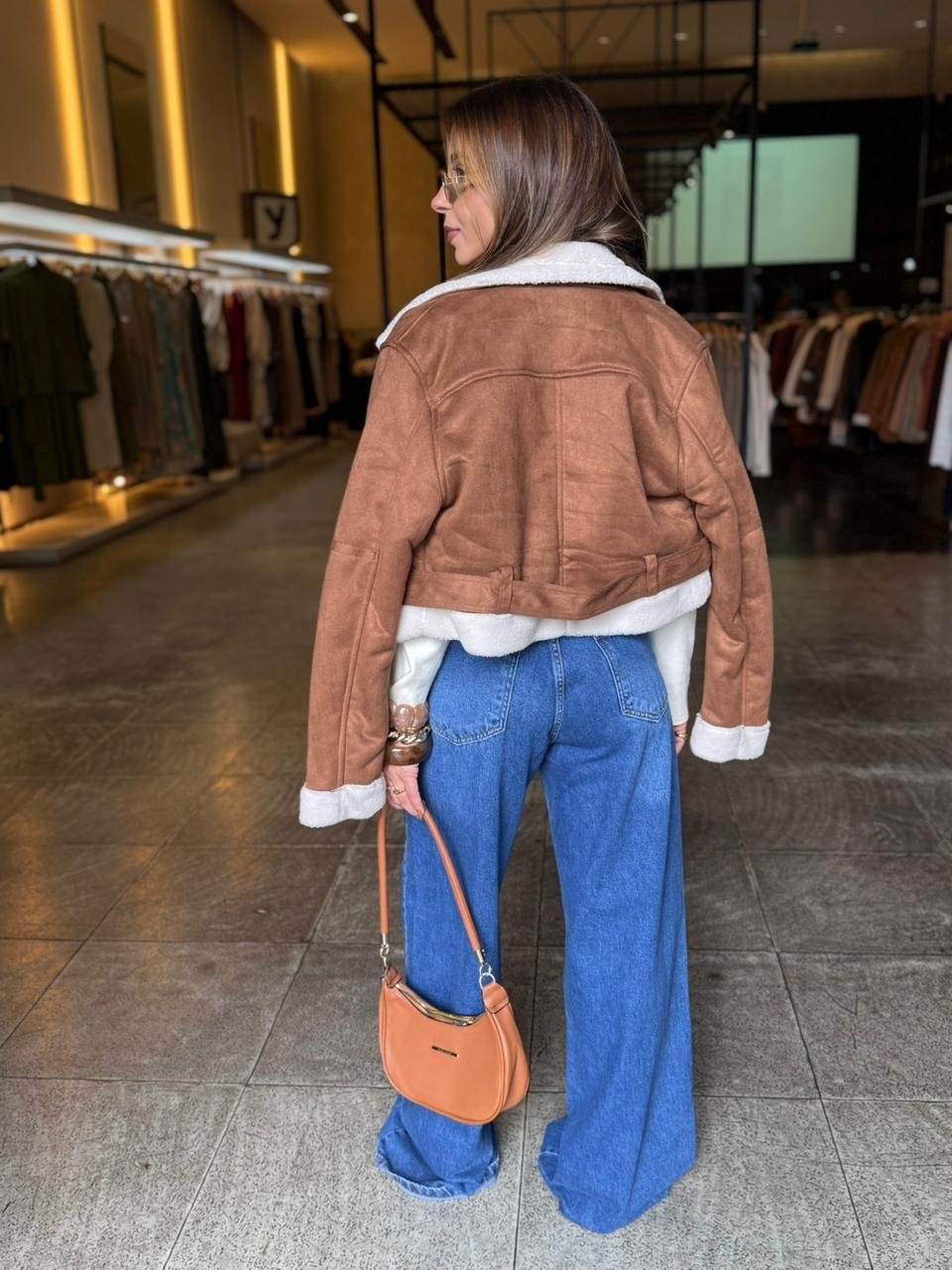 Jaqueta Suede Feminina com Cinto